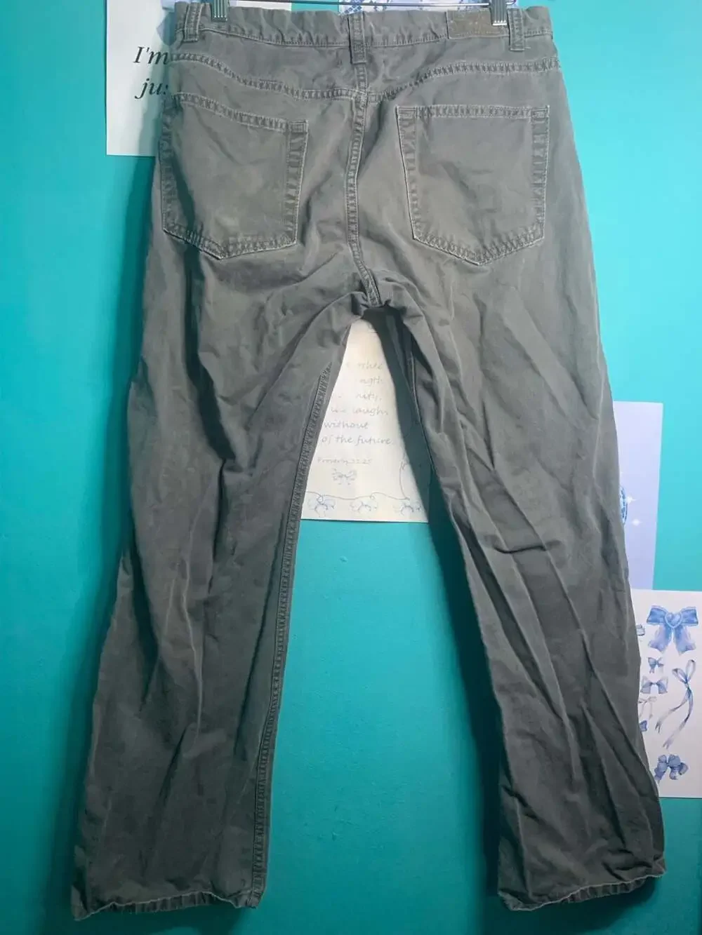 Dockers Flat Front Classic Fit Gray Cotton Pants W34 L30